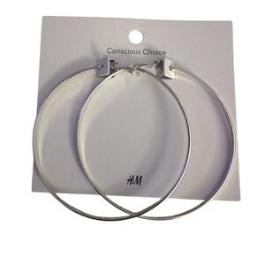 H&M Large Silver Toned Hoop Earrings
